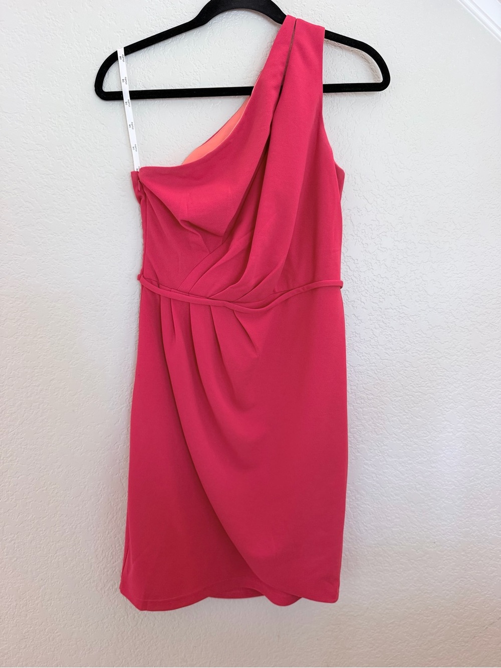 DB Studio David's Bridal One Shoulder Pink Cocktail Dress - NWT, Size 4